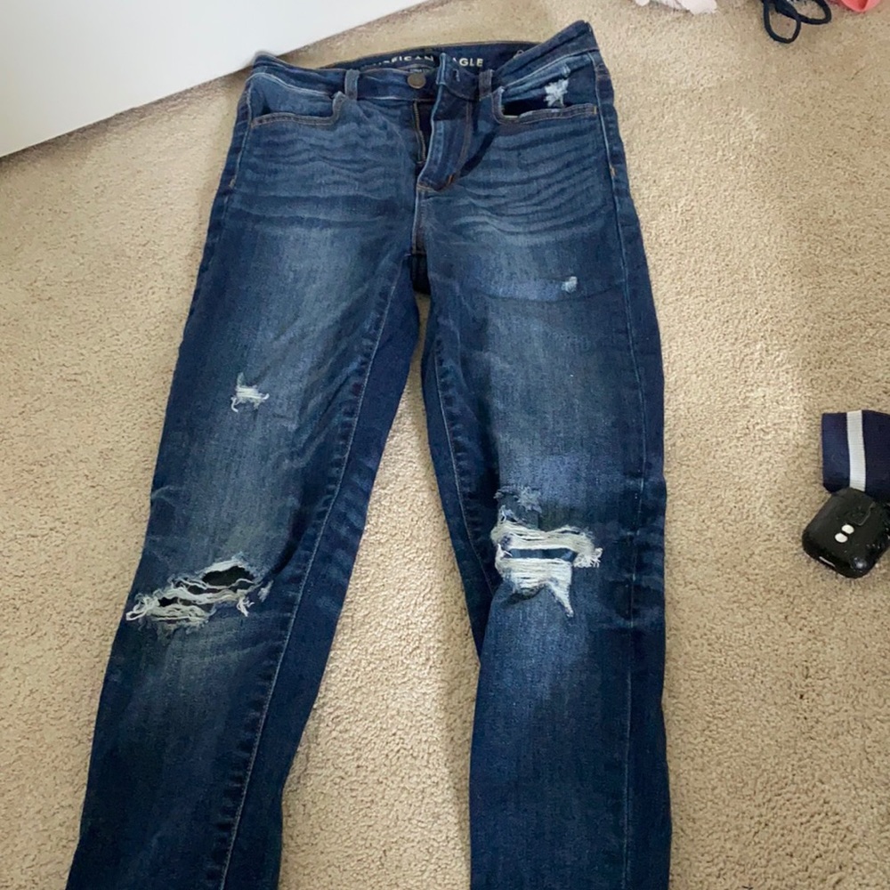 American eagle skinny ripped jeans